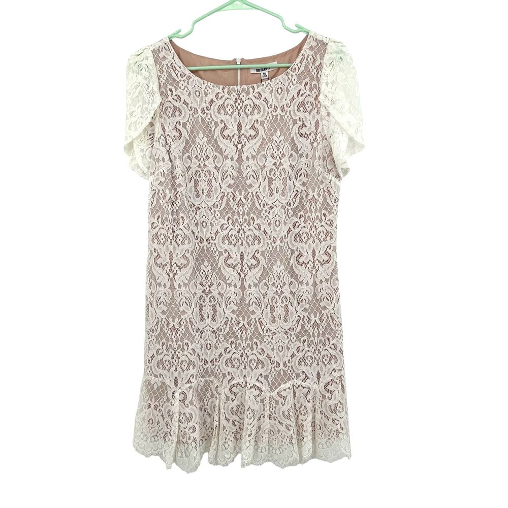 BB Dakota size 10 ivory lace overlay dress new with tags zip up rear